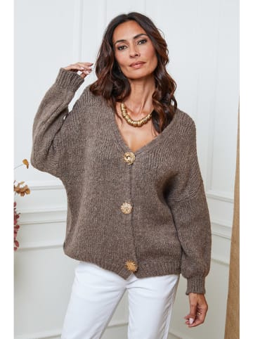 So Cachemire Cardigan "Believe" in Taupe
