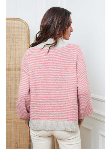 So Cachemire Pullover "Calinia" in Rosa/ Grau