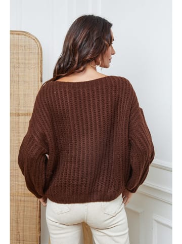 So Cachemire Sweter "Candji" w kolorze brązowym