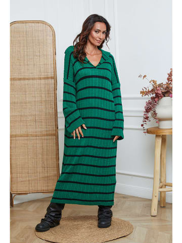 So Cachemire Strickkleid "Dowell" in Grün/ Schwarz