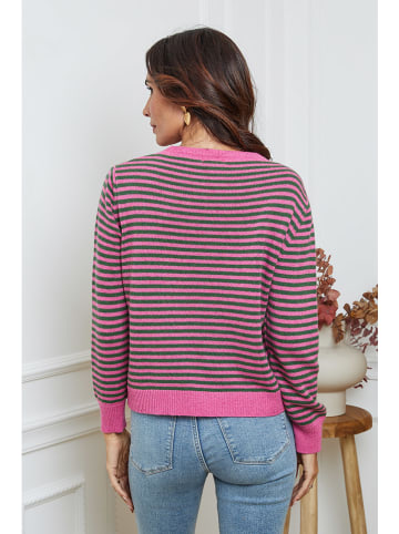 So Cachemire Pullover "Dweg" in Pink/ Khaki