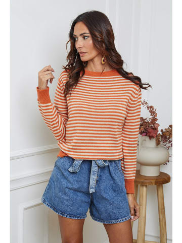 So Cachemire Pullover "Dweg" in Orange/ Beige