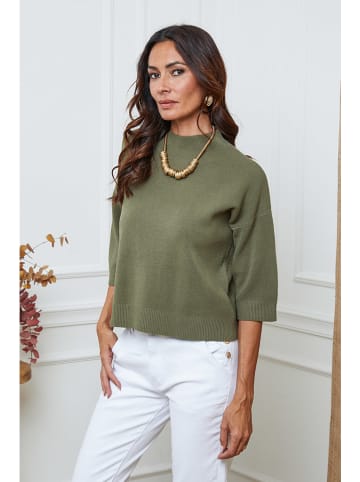 So Cachemire Sweter "Dylia" w kolorze khaki