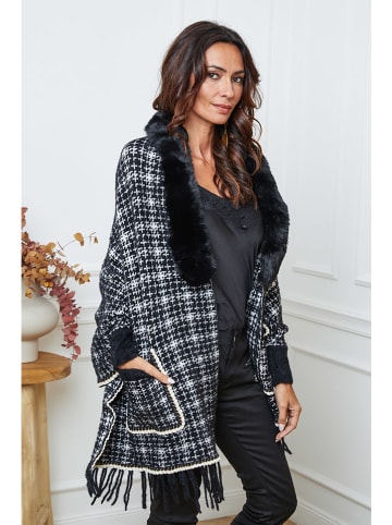 So Cachemire Cardigan "Escape" in Schwarz/ Weiß