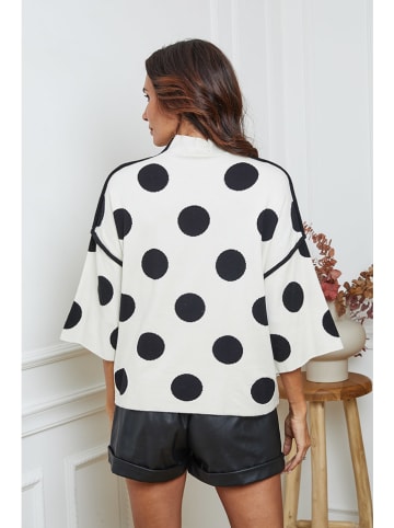 So Cachemire Pullover "Fuzia" in Creme/ Schwarz