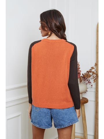 So Cachemire Pullover "Kaleis" in Orange/ Braun