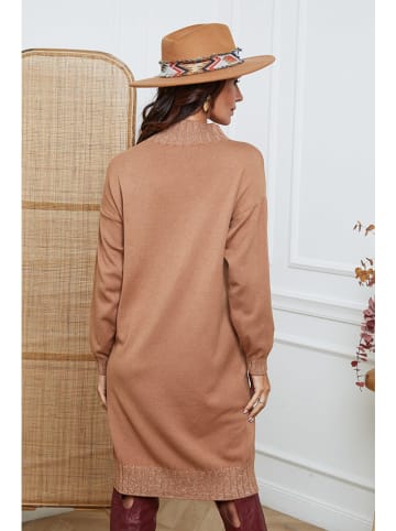 So Cachemire Sukienka dzianinowa "Linoa" w kolorze jasnobrązowym