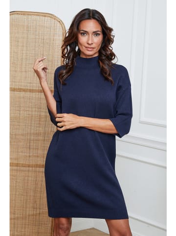 So Cachemire Sukienka dzianinowa "Major" w kolorze granatowym
