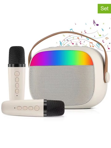 SWEET ACCESS 3tlg. Bluetooth-Karaoke-Set in Beige