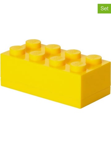 LEGO 3er-Set: Aufbewahrungsboxen "Mini 8" in Gelb - (B)9,2 x (H)4,3 x (T)4,6 cm