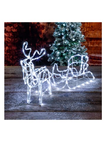Profiline Dekoracja LED "Deer with sled" w kolorze zimnej bieli