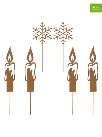 Hollybell 6er-Set: Gartenstecker in Gold