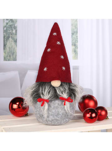 Hollybell Weihnachtswichtel in Rot/ Grau - (H)24 cm