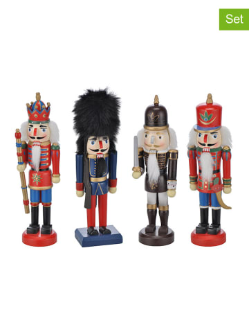 Hollybell 4er-Set: Nussknacker in Bunt - (H)18 cm