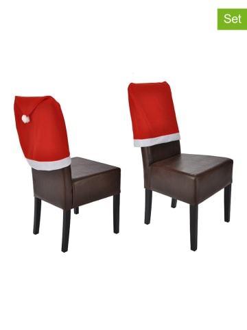 Hollybell 6-delige set: kerststoelhoezen rood - (L)62 x (B)50 cm