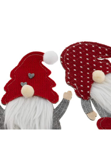 Hollybell 6er-Set: Bestecktaschen in Rot/ Grau - (L)17 x (B)11 cm