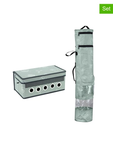 Hollybell 2-delige set: inpakpapierorganizers saliegroen