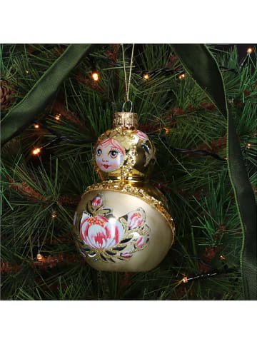 Kersten Kerstboomversiering "Babushka" crème - (B)7 x (H)11 cm