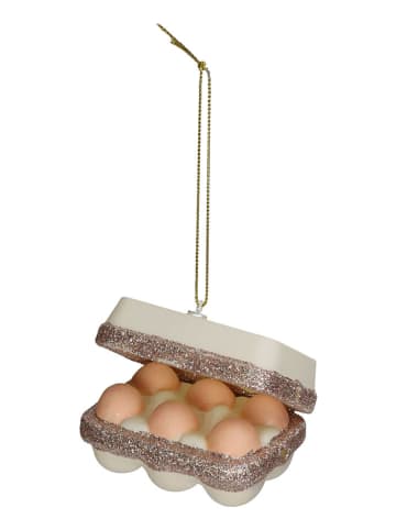 Kersten Ozdoba choinkowa "Fresh Eggs" w kolorze biało-beżowym - 8 x 6 x 6 cm