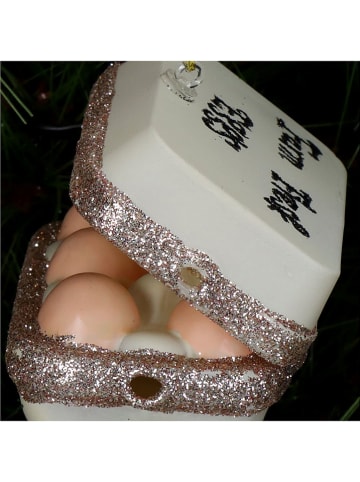 Kersten Ozdoba choinkowa "Fresh Eggs" w kolorze biało-beżowym - 8 x 6 x 6 cm