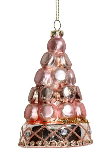 Kersten Christbaumkugel ''Macaron'' in Rosa/ Gold - (H)13,3 cm