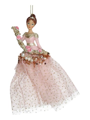 Kersten Ozdoba choinkowa "Lady" w kolorze jasnoróżowym - wys. 15,6 cm