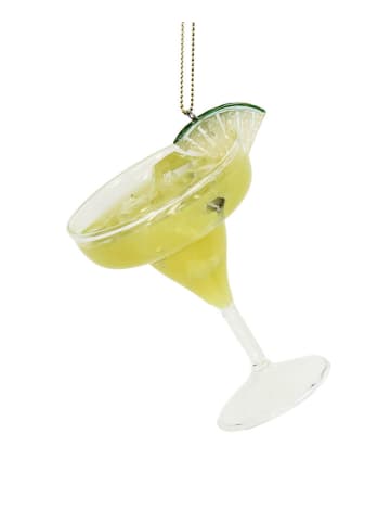 Kersten Kerstboomversiering "Cocktail Margarita" geel - (H)8 cm