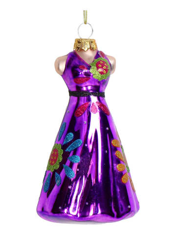 Kersten Kerstboomversiering "Retro Dress" paars - (H)13 cm