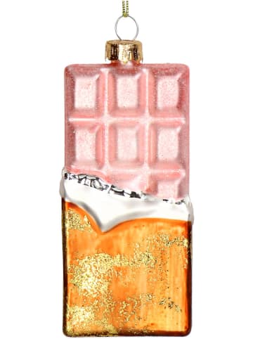 Kersten Christbaumkugel ''Chocolate Bar'' in Rosa/ Gold - (H)11,5 cm