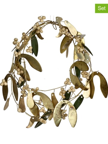 Kersten 2er-Set: Girlanden in Gold/ Weiß - (L)180 cm