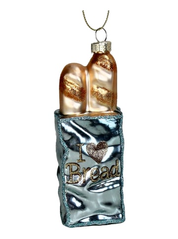 Kersten Ozdoba choinkowa "I Love Bread" w kolorze turkusowym - wys. 11,4 cm