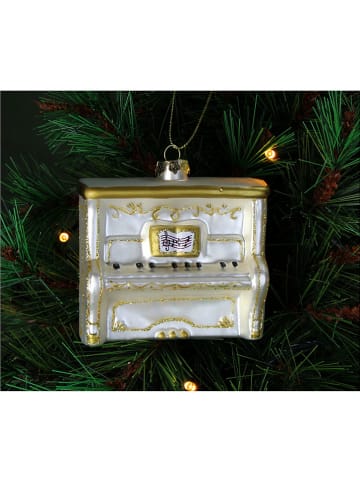 Kersten Kerstboomversiering "Vintage Piano" crème - (H)9,5 cm