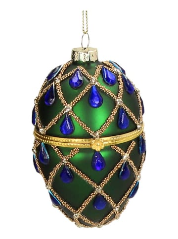 Kersten Kerstboomversiering "Hinged Egg" groen - (H)10 cm