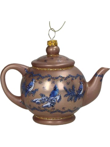 Kersten Kerstboomversiering "Teapot Glass" lichtroze - (H)11,4 cm