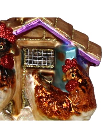 Kersten Kerstboomversiering "Chicken Coop" meerkleurig - (H)12 cm