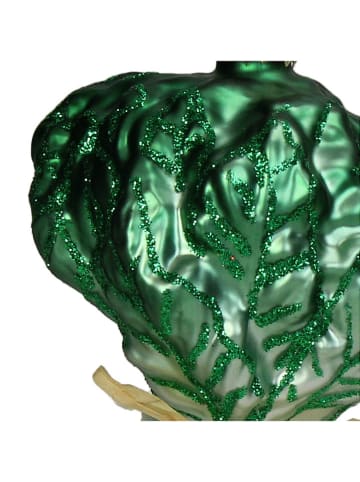 Kersten Kerstboomversiering "Raddish" groen/wit - (H)12 cm