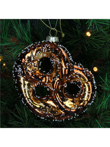 Kersten Kerstboomversiering "Pretzel" bruin - (H)12,3 cm