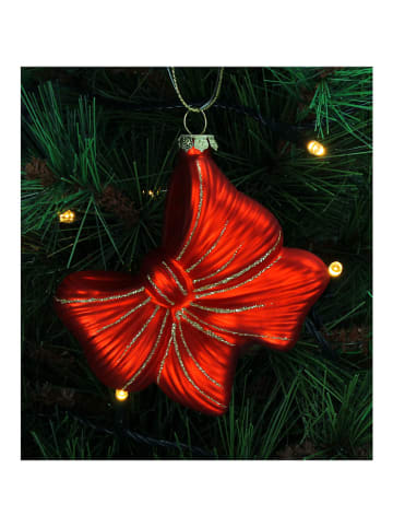 Kersten Kerstboomversiering "Bow Glass" rood - (H)8,5 cm
