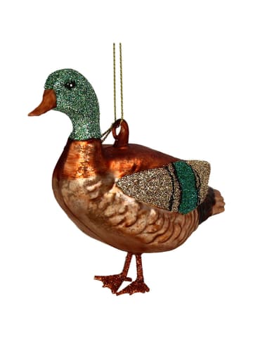 Kersten Baumschmuck "Duck" in Braun/ Grün - (H)14,5 cm