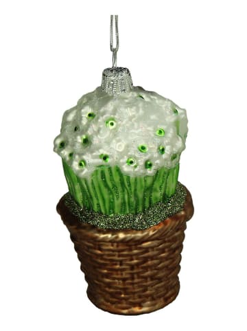 Kersten Baumschmuck "Basket with flowers" in Grün/ Braun - (H)11 cm 