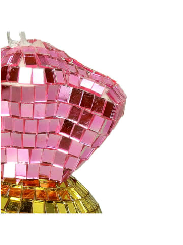 Kersten Kerstboomversiering "Disco Candy" lichtroze/goudkleurig - (H)16 cm