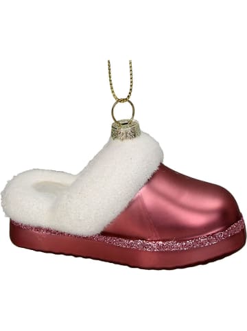 Kersten Ozdoba choinkowa "Comfy Slippers" w kolorze różowo-białym - szer. 6,3 cm