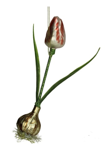 Kersten Kerstboomversiering "Tulip" rood/groen - (H)20,3 cm