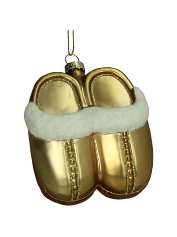 Kersten Kerstboomversiering "Cozy Slippers" beige - (H)10 cm