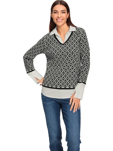 Heine Pullover in Schwarz/ Creme