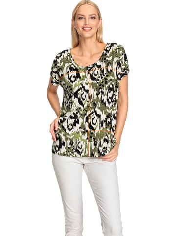 Heine Shirt olijfgroen/crème/zwart