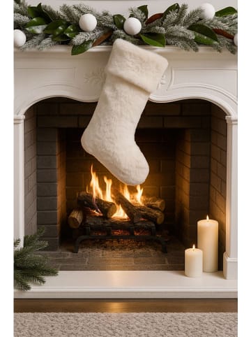 Colourful Cotton Skarpeta świąteczna w kolorze kremowym