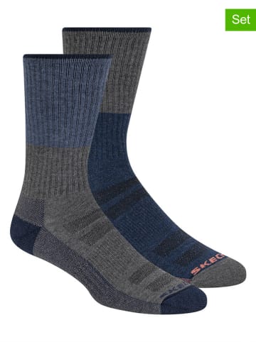 Skechers Skarpety (2 pary) w kolorze niebiesko-szarym