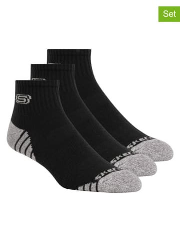 Skechers Skarpety (3 pary) w kolorze czarno-szarym