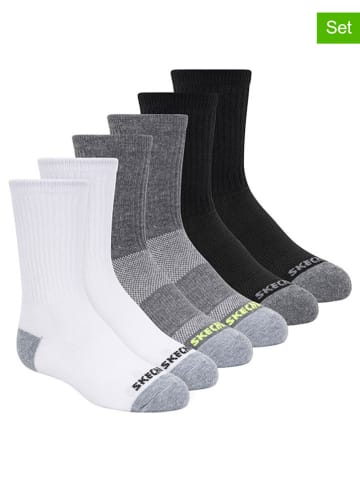 Skechers Skarpety (12 par) w kolorze biało-czarno-szarym
